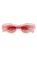 FERRAGAMO 53mm Cat Eye Sunglasses in Crystal Pink/Blue at Nordstrom