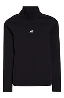 Balenciaga Activewear Logo Fitted Turtleneck Top 1081 Black/Reflective at Nordstrom,