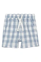 MILES BABY Kids' Plaid Poplin Shorts Blue Dusty at Nordstrom,