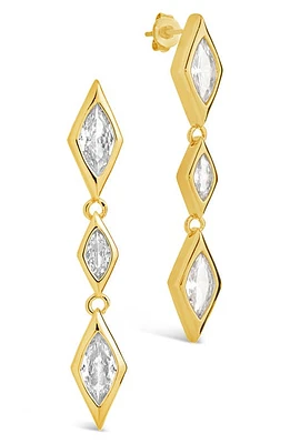 Sterling Forever Lissie Cubic Zirconia Linear Drop Earrings in Gold at Nordstrom