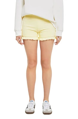 Grey Lab Ruffle High Waist Bike Shorts Light Yellow at Nordstrom,