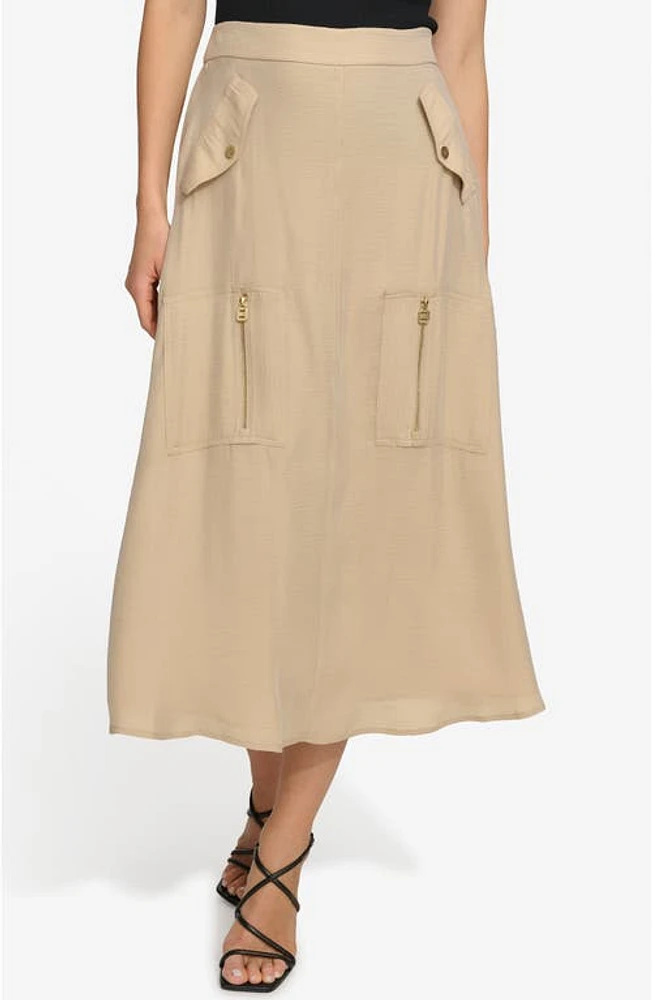 DKNY Organza Cargo Midi Skirt at Nordstrom,