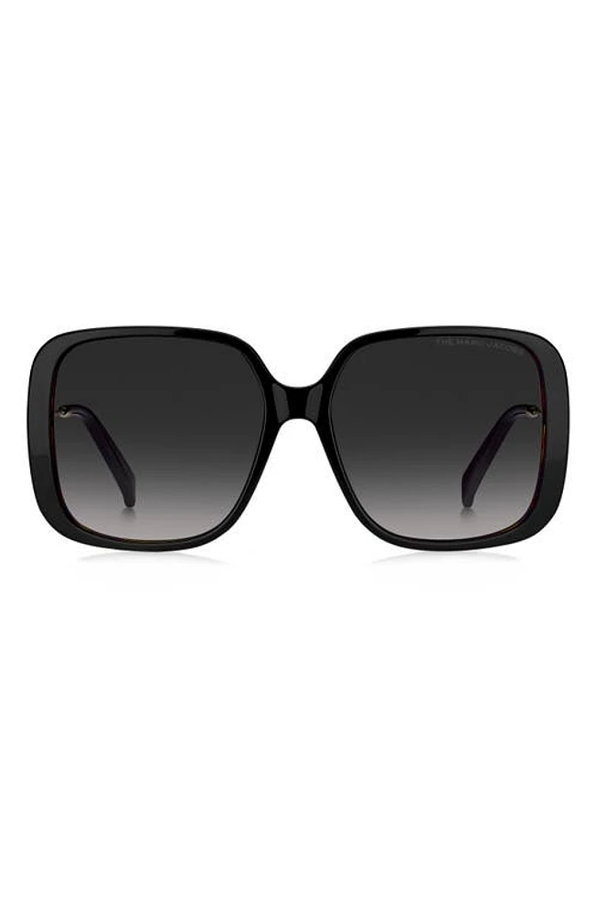 Marc Jacobs 57mm Square Sunglasses in Black/Grey Shaded at Nordstrom