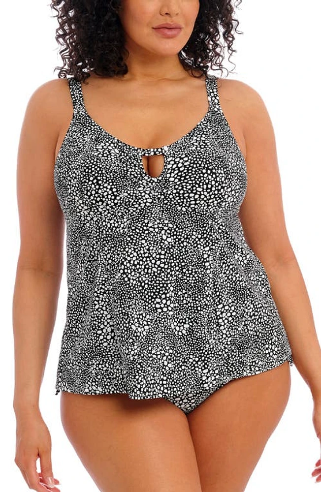 Elomi Pebble Cove Padded Tankini Top Black at Nordstrom,