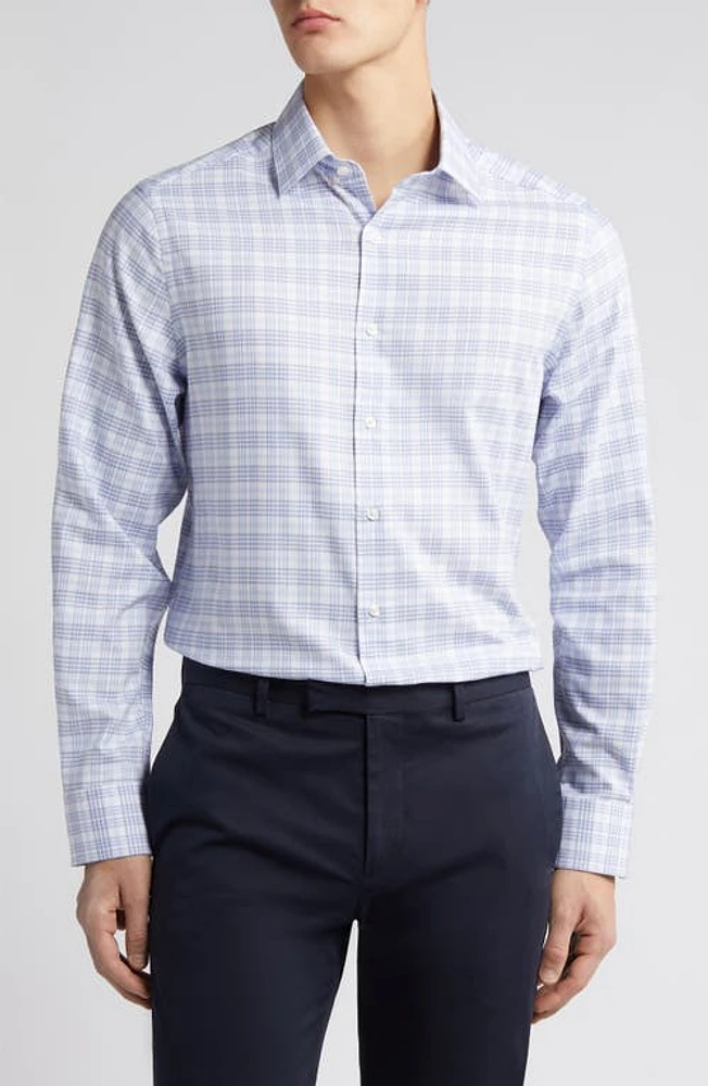 Scott Barber Dobby Plaid Button-Up Shirt Sky at Nordstrom,