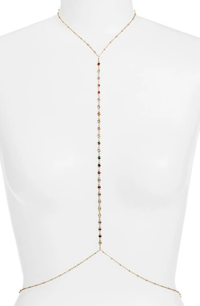 VIDAKUSH Rainbow Station Body Chain in Multi/Gold at Nordstrom