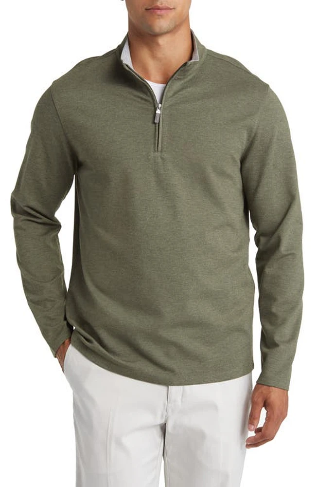 Mizzen+Main ProFlex Performance Quarter Zip Pullover Green at Nordstrom,