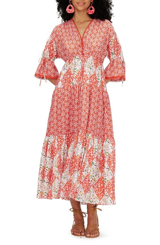 Diane von Furstenberg Boris Mixed Floral Midi Dress Star Fruit Print/Ditzy Fruits at Nordstrom,