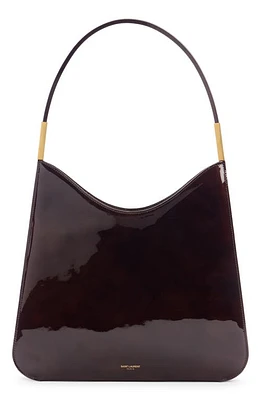 Saint Laurent Sac Patent Leather Hobo Bag in Espresso Forte at Nordstrom