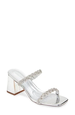 AZALEA WANG Yazmen Square Toe Sandal Silver at Nordstrom,