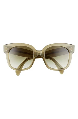 CELINE 54mm Square Sunglasses in Dark Green/Gradient Green at Nordstrom