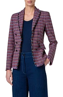 Akris punto Fringe Tweed Blazer Purple Multicolor at Nordstrom,