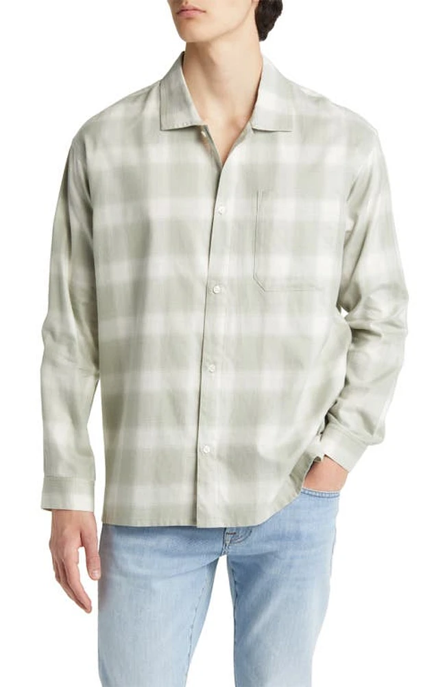 FRAME Plaid Lightweight Button-Up Shirt Desert Sage Multi at Nordstrom,