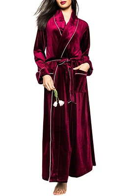 Petite Plume Women's Velour Robe in Garnet at Nordstrom, Size X-Small