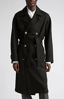 De Bonne Facture Grandad Oversize Belted Wool Trench Coat Forest Green at Nordstrom, Us