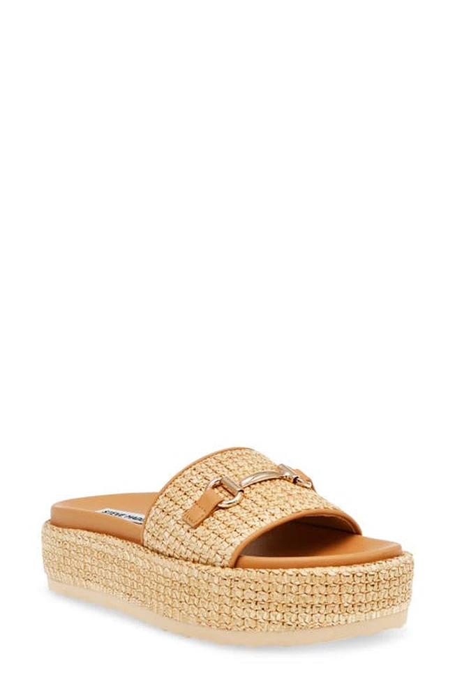 Steve Madden Kayley Platform Slide Sandal Nat Raffia at Nordstrom,