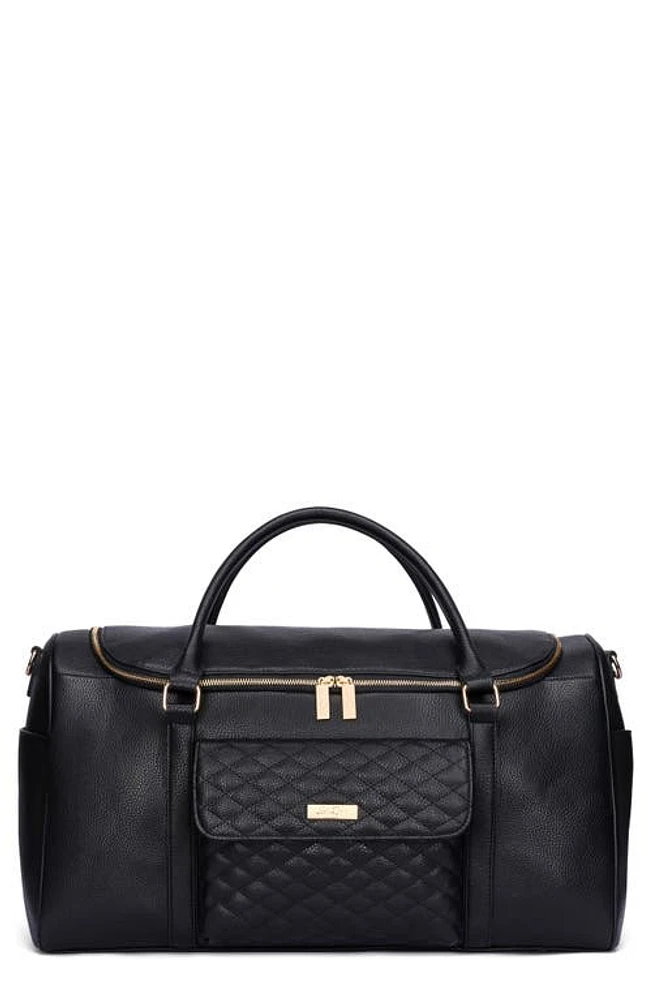 Luli Bebé Monaco Faux Leather Travel Bag in Ebony Black at Nordstrom