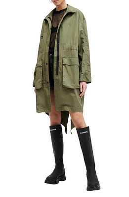 AllSaints Milla Parka Khaki Green at Nordstrom,