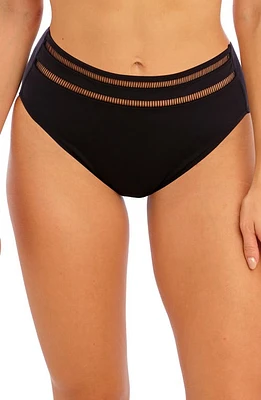 Fantasie East Hampton High Waist Bikini Bottoms Black at Nordstrom,