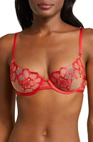 Bluebella Catalina Sheer Underwire Bra Tomato Red/Sheer at Nordstrom,