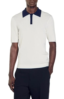 sandro Simone Knit Polo Ecru at Nordstrom,