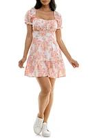 Speechless Floral Puff Sleeve Broderie Anglaise Mini Sundress in Cream/Rose Jm at Nordstrom, Size Medium