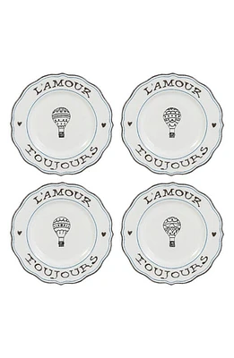 Juliska Set of 4 L'Amour Toujours Dessert/Salad Plates in Whitewash Black at Nordstrom