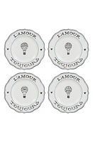 Juliska Set of 4 L'Amour Toujours Dessert/Salad Plates in Whitewash Black at Nordstrom