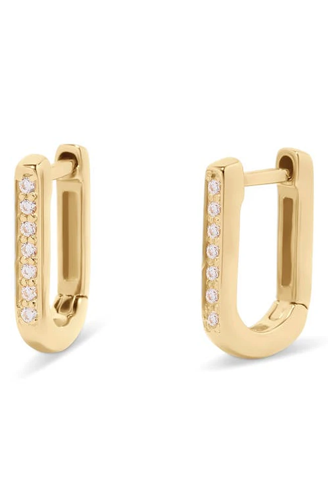 Brook and York Nori Cubic Zirconia Squared Hoop Earrings in Gold at Nordstrom