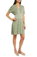 Misook Pleated Fit & Flare Sweater Dress Clvr/grn/chr at Nordstrom,