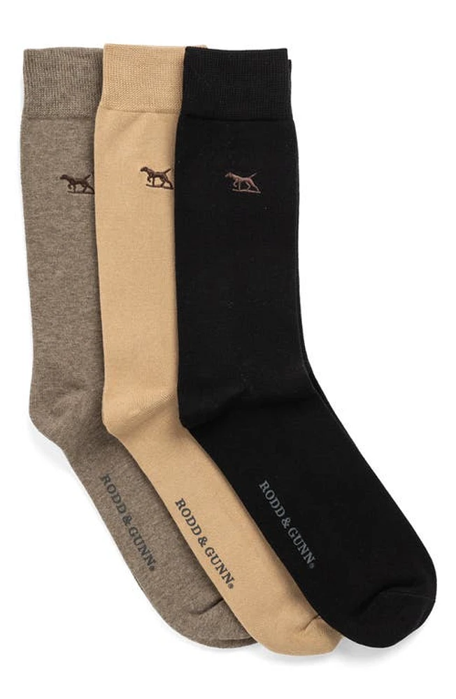 Rodd & Gunn Three on a Tree Assorted 3-Pack Cotton Blend Crew Socks Brown at Nordstrom,