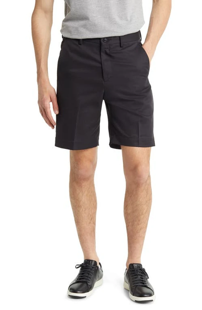 Berle Microfiber Flat Front Shorts Black at Nordstrom,