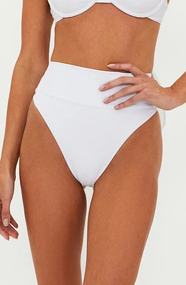 Beach Riot Highway High Waist Bow Bikini Bottoms White at Nordstrom,