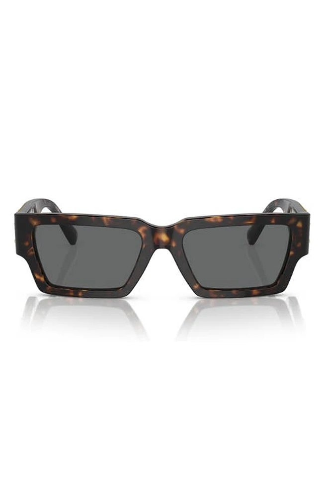 Versace 54mm Rectangular Sunglasses in Havana at Nordstrom