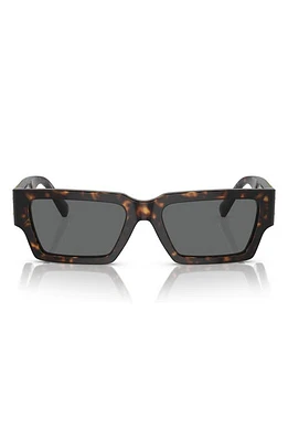 Versace 54mm Rectangular Sunglasses in Havana at Nordstrom