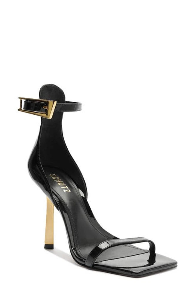 Schutz Ciara Ankle Strap Sandal Black at Nordstrom,