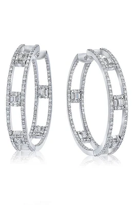 Mindi Mond Clarity Inside Out Diamond Hoop Earrings in White Gold/Diamond at Nordstrom