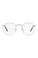 Ray-Ban New Round 50mm Phantos Optical Glasses in Silver at Nordstrom