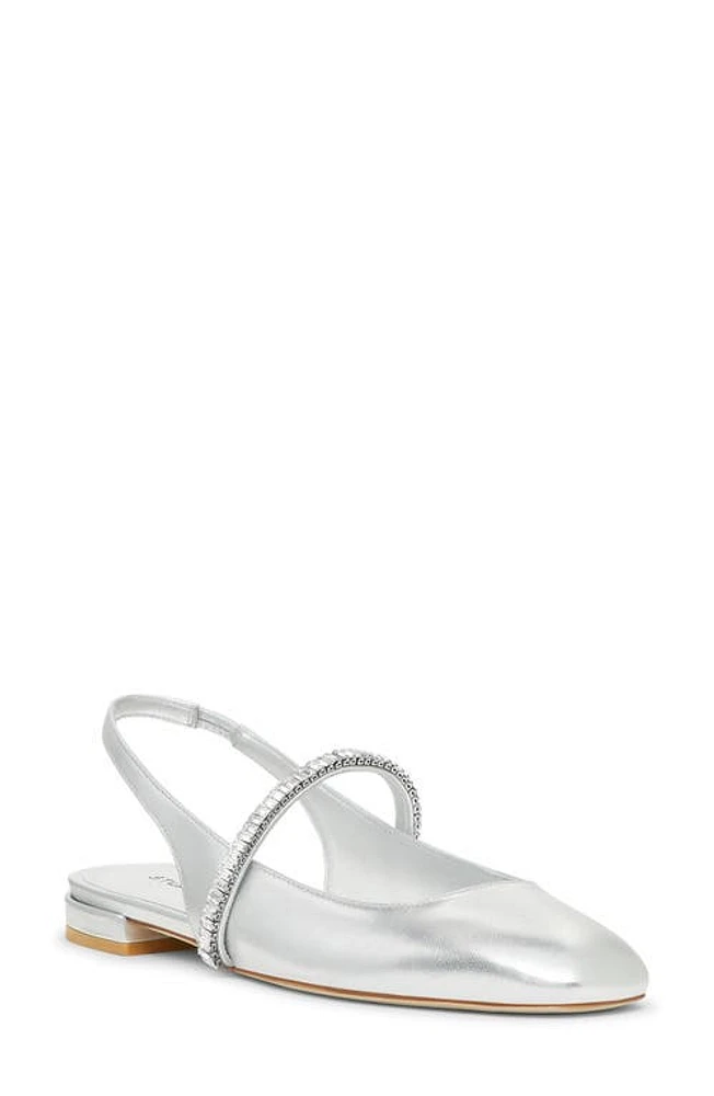 Stuart Weitzman Stefanie Slingback Flat Silver/Clear at Nordstrom,