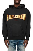 PURPLE BRAND Logo Graphic Cotton Hoodie Black at Nordstrom,