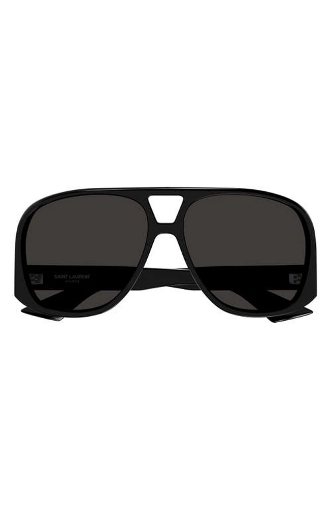 Saint Laurent Solace 59mm Navigator Sunglasses in Black at Nordstrom