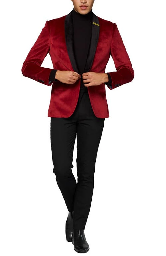 OppoSuits Deluxe Burgundy Velvet Dinner Jacket Red at Nordstrom,