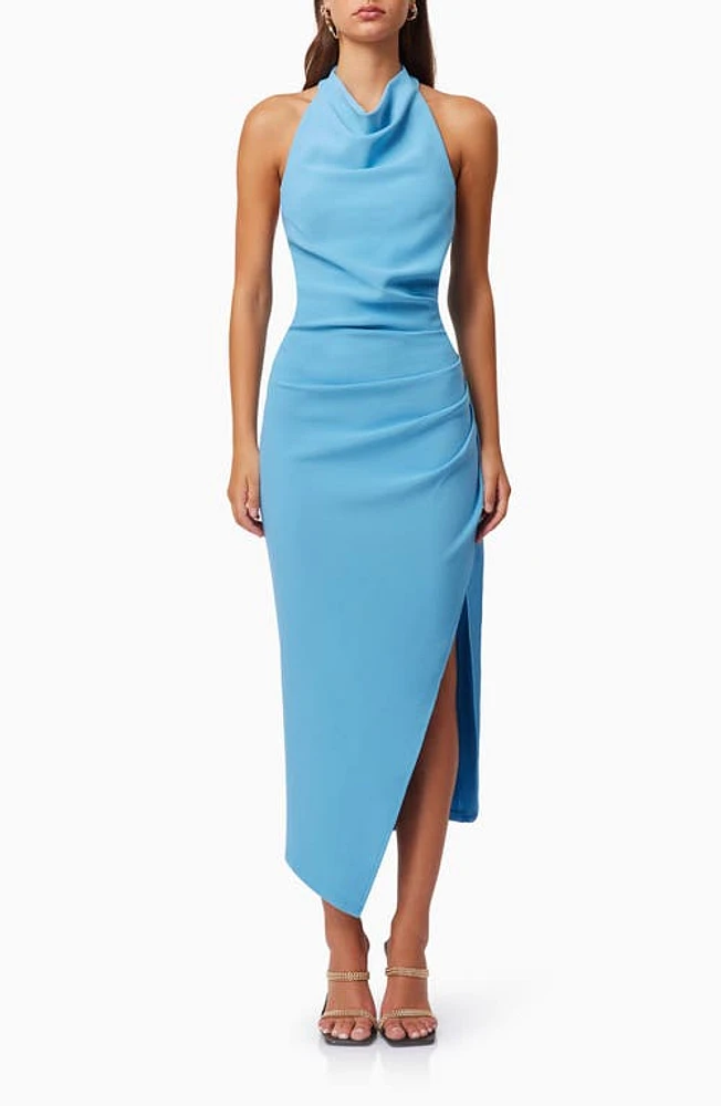 Elliatt Paxton Halter Cowl Neck Sheath Midi Dress at Nordstrom,