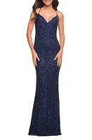 La Femme Stretch Sequin Sleeveless Gown at Nordstrom,