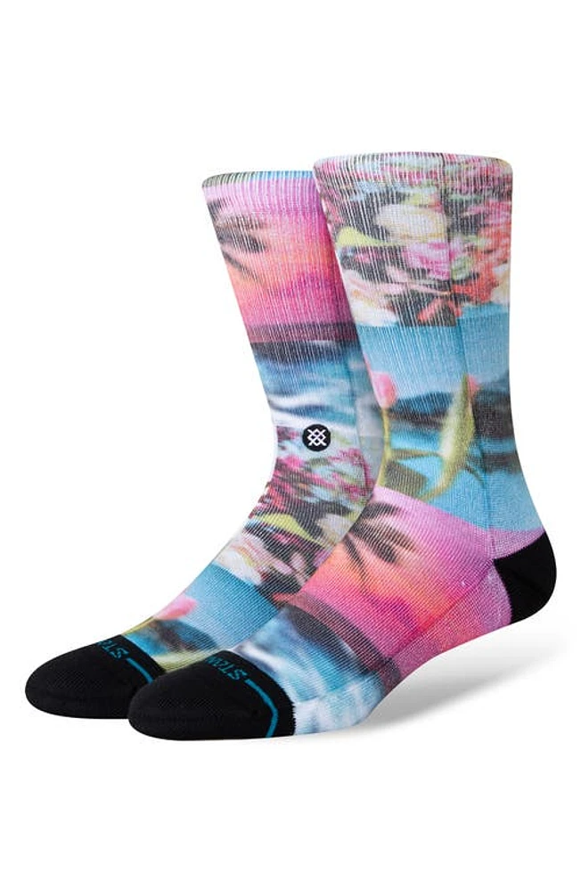 Stance Take a Picture Crew Socks in Floral at Nordstrom, Size Medium