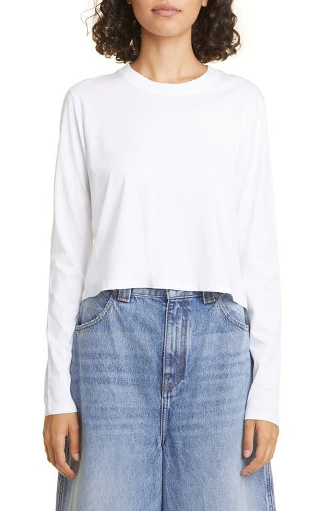 Loulou Studio Masal Long Sleeve Cotton T-Shirt in White at Nordstrom, Size X-Large