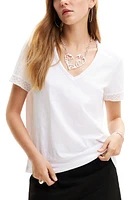 Desigual Openwork V-Neck T-Shirt at Nordstrom