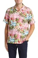 Tommy Bahama Isla Palmetta Floral Silk Blend Camp Shirt at Nordstrom,