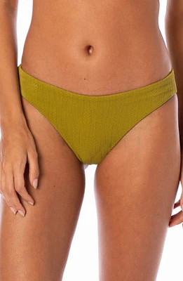 Maaji Engraved Leaves Sublimity Reversible Bikini Bottoms Green at Nordstrom,