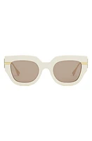 'Fendigraphy 51mm Geometric Sunglasses in Ivory /Brown at Nordstrom